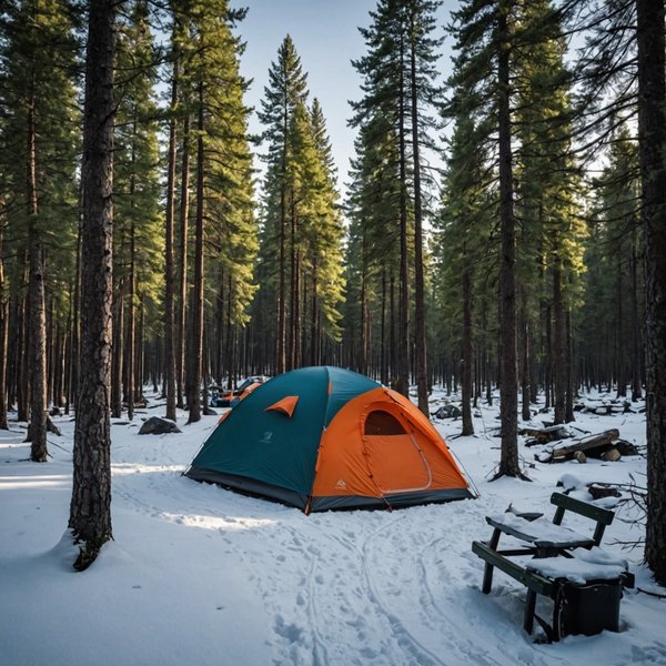 Quels sont les meilleurs conseils pour camper en région de forêts de conifères en hiver ?